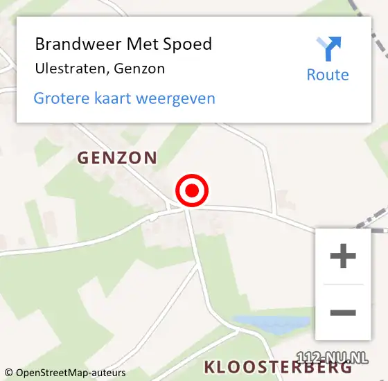 Locatie op kaart van de 112 melding: Brandweer Met Spoed Naar Ulestraten, Genzon op 16 augustus 2016 11:52