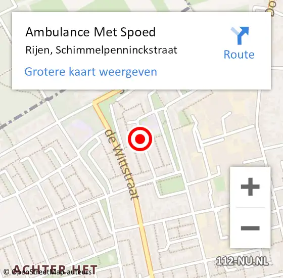 Locatie op kaart van de 112 melding: Ambulance Met Spoed Naar Rijen, Schimmelpenninckstraat op 16 augustus 2016 12:17