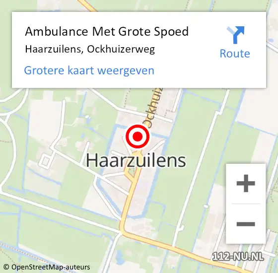 Locatie op kaart van de 112 melding: Ambulance Met Grote Spoed Naar Haarzuilens, Ockhuizerweg op 16 augustus 2016 13:13