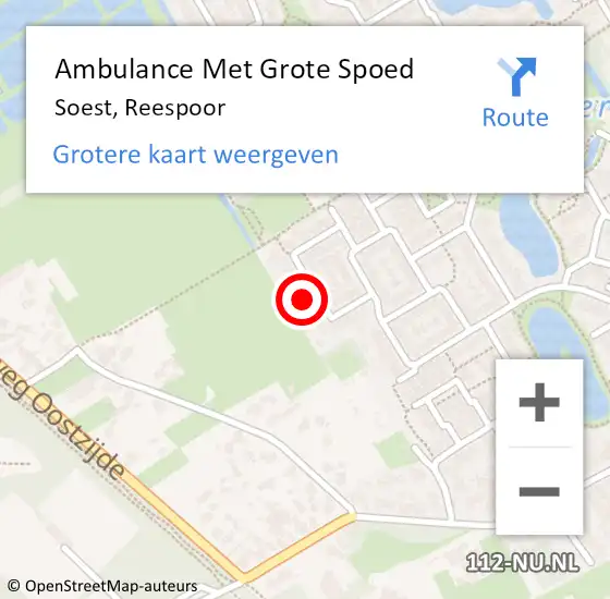 Locatie op kaart van de 112 melding: Ambulance Met Grote Spoed Naar Soest, Reespoor op 16 augustus 2016 13:39