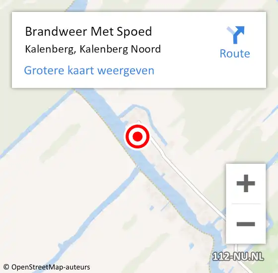 Locatie op kaart van de 112 melding: Brandweer Met Spoed Naar Kalenberg, Kalenberg Noord op 16 augustus 2016 14:20