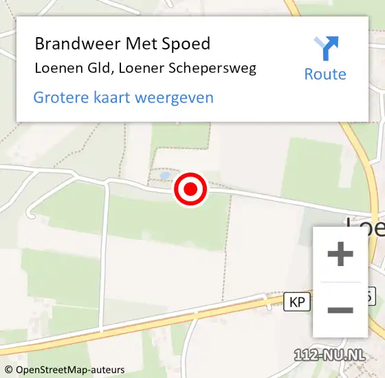 Locatie op kaart van de 112 melding: Brandweer Met Spoed Naar Loenen Gld, Loener Schepersweg op 24 december 2013 09:40