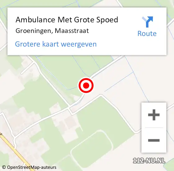 Locatie op kaart van de 112 melding: Ambulance Met Grote Spoed Naar Groeningen, Maasstraat op 16 augustus 2016 15:03