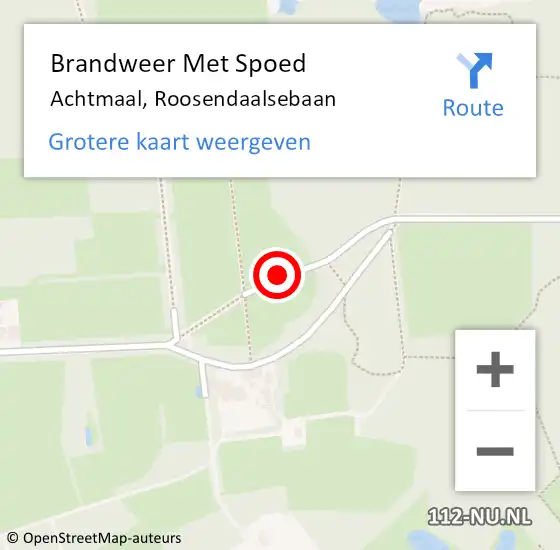 Locatie op kaart van de 112 melding: Brandweer Met Spoed Naar Achtmaal, Roosendaalsebaan op 16 augustus 2016 16:10