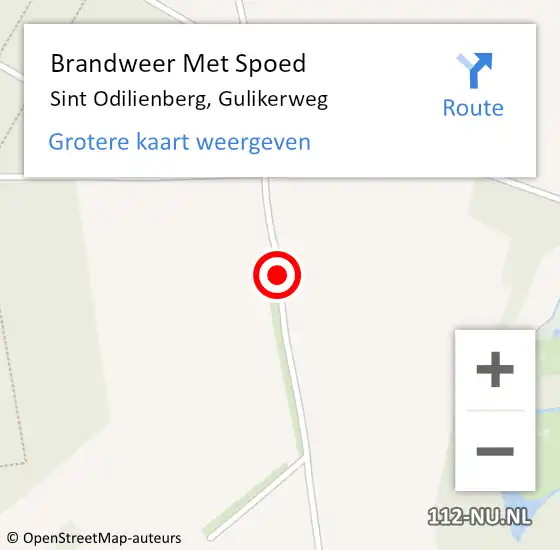 Locatie op kaart van de 112 melding: Brandweer Met Spoed Naar Sint Odilienberg, Gulikerweg op 16 augustus 2016 16:21