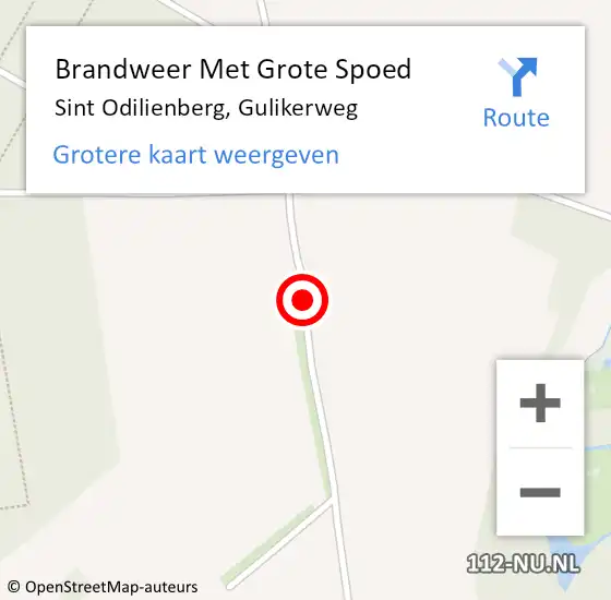 Locatie op kaart van de 112 melding: Brandweer Met Grote Spoed Naar Sint Odilienberg, Gulikerweg op 16 augustus 2016 16:36