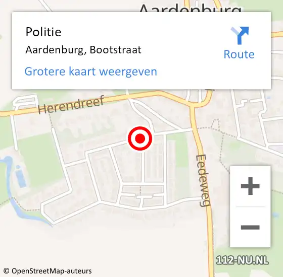 Locatie op kaart van de 112 melding: Politie Aardenburg, Bootstraat op 16 augustus 2016 17:06