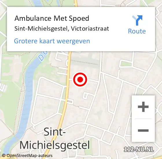 Locatie op kaart van de 112 melding: Ambulance Met Spoed Naar Sint-Michielsgestel, Victoriastraat op 16 augustus 2016 18:05