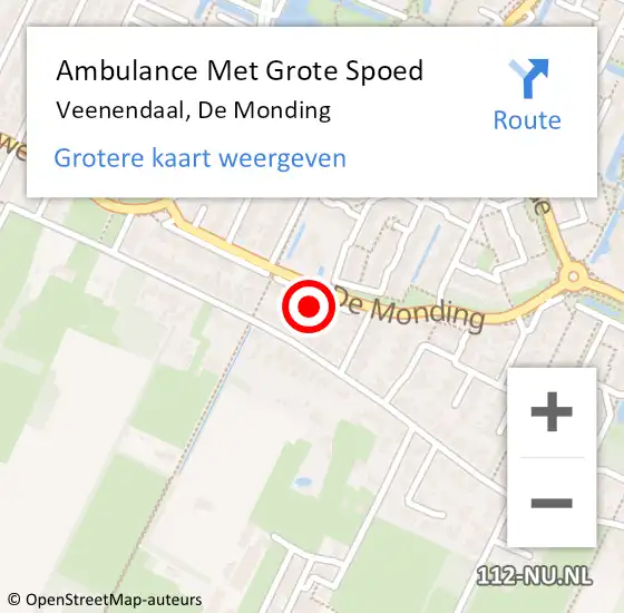 Locatie op kaart van de 112 melding: Ambulance Met Grote Spoed Naar Veenendaal, De Monding op 16 augustus 2016 18:27