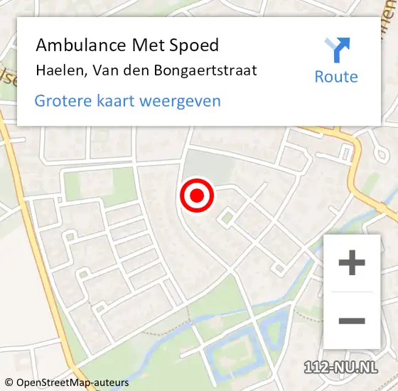 Locatie op kaart van de 112 melding: Ambulance Met Spoed Naar Haelen, Van den Bongaertstraat op 17 september 2013 07:37