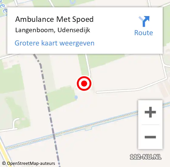 Locatie op kaart van de 112 melding: Ambulance Met Spoed Naar Langenboom, Udensedijk op 16 augustus 2016 20:01