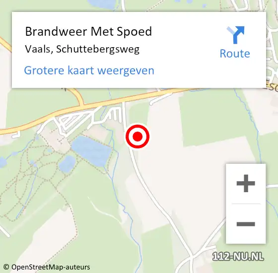 Locatie op kaart van de 112 melding: Brandweer Met Spoed Naar Vaals, Schuttebergsweg op 16 augustus 2016 22:09