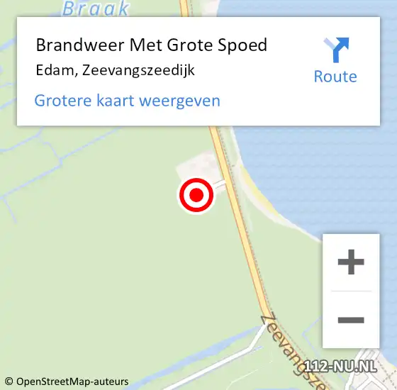 Locatie op kaart van de 112 melding: Brandweer Met Grote Spoed Naar Edam, Zeevangszeedijk op 24 december 2013 10:01