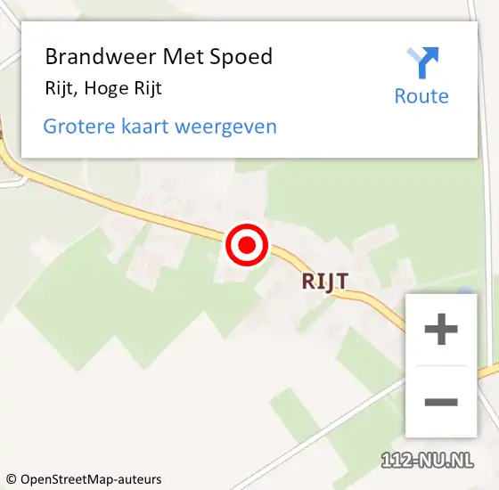 Locatie op kaart van de 112 melding: Brandweer Met Spoed Naar Rijt, Hoge Rijt op 24 december 2013 10:02