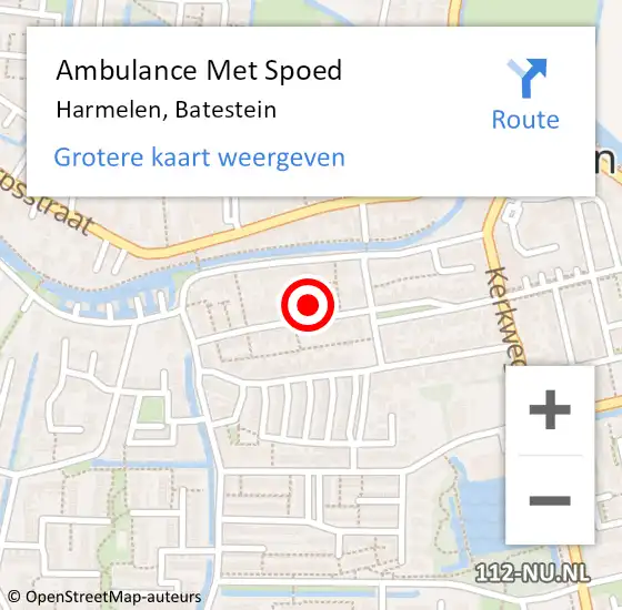 Locatie op kaart van de 112 melding: Ambulance Met Spoed Naar Harmelen, Batestein op 16 augustus 2016 23:59