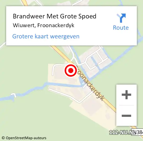 Locatie op kaart van de 112 melding: Brandweer Met Grote Spoed Naar Wiuwert, Froonackerdyk op 24 december 2013 10:02