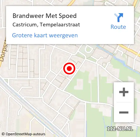 Locatie op kaart van de 112 melding: Brandweer Met Spoed Naar Castricum, Tempelaarstraat op 24 december 2013 10:04