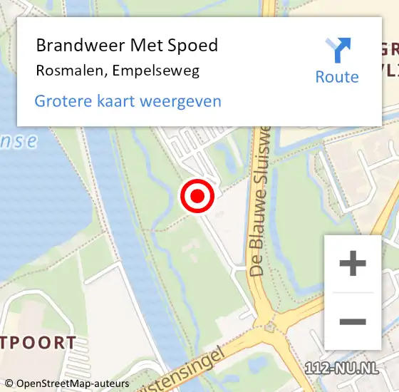 Locatie op kaart van de 112 melding: Brandweer Met Spoed Naar Rosmalen, Empelseweg op 17 augustus 2016 05:45