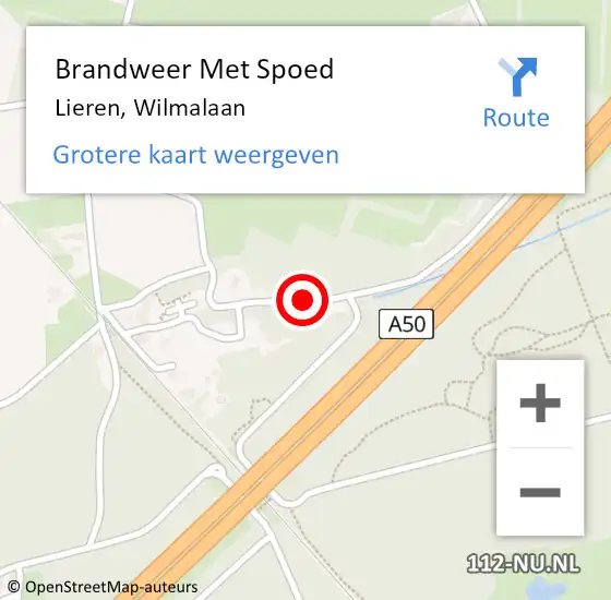 Locatie op kaart van de 112 melding: Brandweer Met Spoed Naar Lieren, Wilmalaan op 24 december 2013 10:12