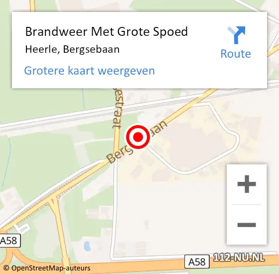 Locatie op kaart van de 112 melding: Brandweer Met Grote Spoed Naar Heerle, Bergsebaan op 17 augustus 2016 11:12