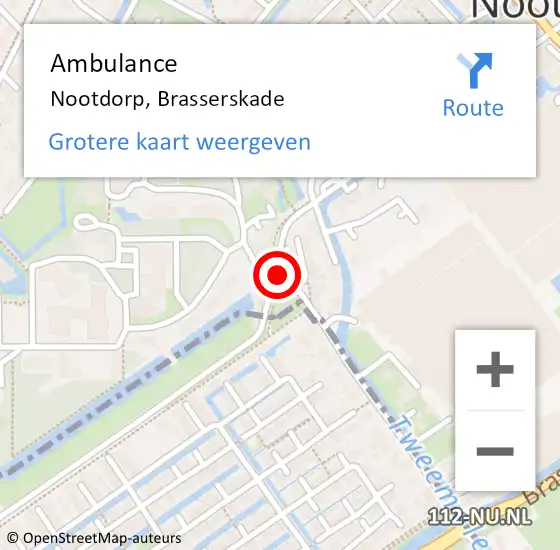 Locatie op kaart van de 112 melding: Ambulance Nootdorp, Brasserskade op 17 augustus 2016 11:18