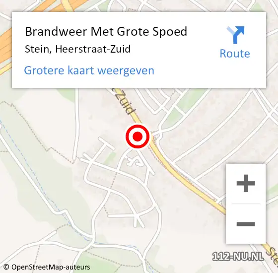 Locatie op kaart van de 112 melding: Brandweer Met Grote Spoed Naar Stein, Heerstraat-Zuid op 17 augustus 2016 12:40