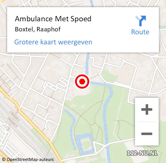 Locatie op kaart van de 112 melding: Ambulance Met Spoed Naar Boxtel, Raaphof op 17 augustus 2016 13:30