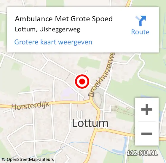 Locatie op kaart van de 112 melding: Ambulance Met Grote Spoed Naar Lottum, Ulsheggerweg op 24 december 2013 10:21