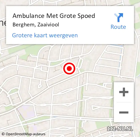 Locatie op kaart van de 112 melding: Ambulance Met Grote Spoed Naar Berghem, Zaaiviool op 17 augustus 2016 14:24