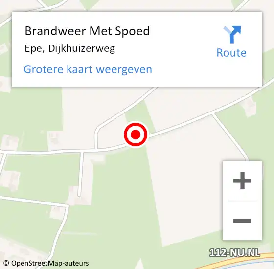 Locatie op kaart van de 112 melding: Brandweer Met Spoed Naar Epe, Dijkhuizerweg op 24 december 2013 10:23