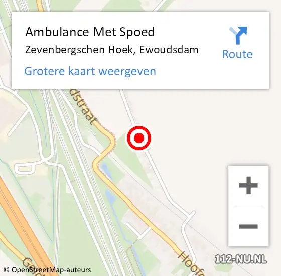 Locatie op kaart van de 112 melding: Ambulance Met Spoed Naar Zevenbergschen Hoek, Ewoudsdam op 17 augustus 2016 16:54