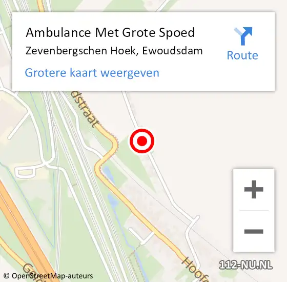 Locatie op kaart van de 112 melding: Ambulance Met Grote Spoed Naar Zevenbergschen Hoek, Ewoudsdam op 17 augustus 2016 16:55