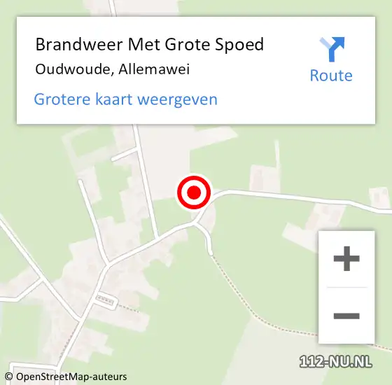 Locatie op kaart van de 112 melding: Brandweer Met Grote Spoed Naar Oudwoude, Allemawei op 17 augustus 2016 19:01