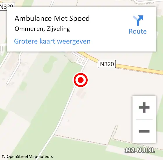 Locatie op kaart van de 112 melding: Ambulance Met Spoed Naar Ommeren, Zijveling op 17 augustus 2016 20:11