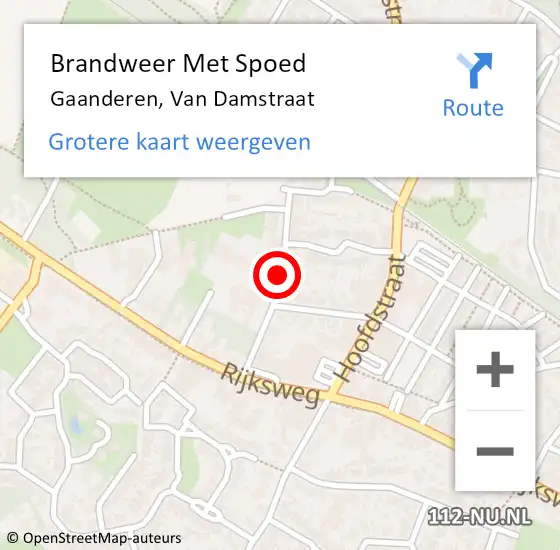 Locatie op kaart van de 112 melding: Brandweer Met Spoed Naar Gaanderen, Van Damstraat op 17 augustus 2016 21:34