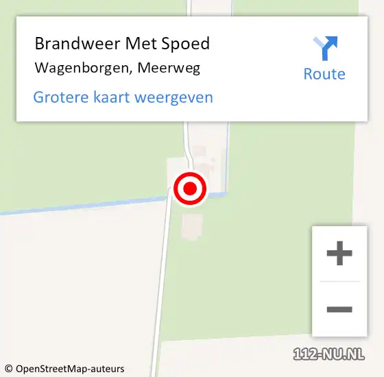 Locatie op kaart van de 112 melding: Brandweer Met Spoed Naar Wagenborgen, Meerweg op 17 augustus 2016 21:57