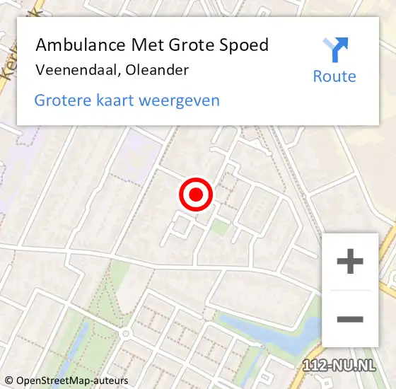 Locatie op kaart van de 112 melding: Ambulance Met Grote Spoed Naar Veenendaal, Oleander op 17 augustus 2016 22:51