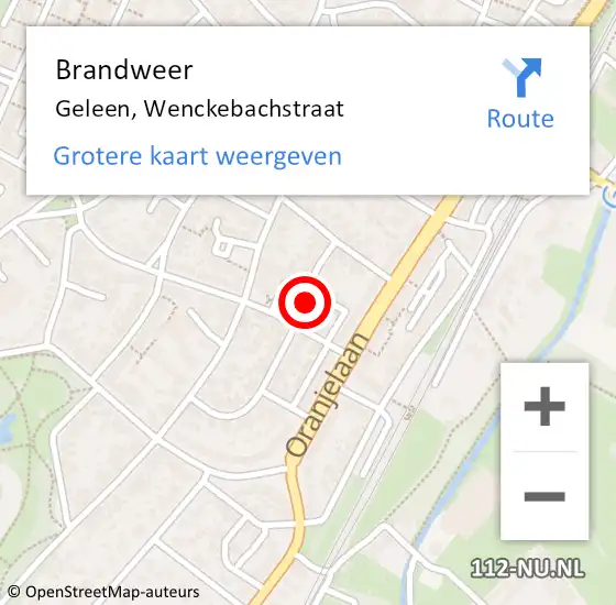 Locatie op kaart van de 112 melding: Brandweer Geleen, Wenckebachstraat op 24 december 2013 10:45