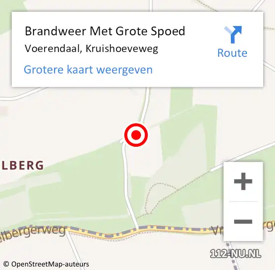 Locatie op kaart van de 112 melding: Brandweer Met Grote Spoed Naar Voerendaal, Kruishoeveweg op 18 augustus 2016 02:04