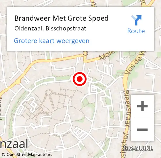 Locatie op kaart van de 112 melding: Brandweer Met Grote Spoed Naar Oldenzaal, Bisschopstraat op 18 augustus 2016 04:40