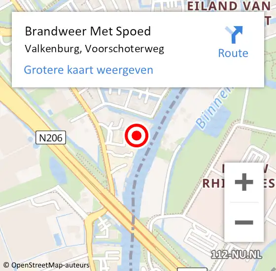 Locatie op kaart van de 112 melding: Brandweer Met Spoed Naar Valkenburg, Voorschoterweg op 18 augustus 2016 05:09