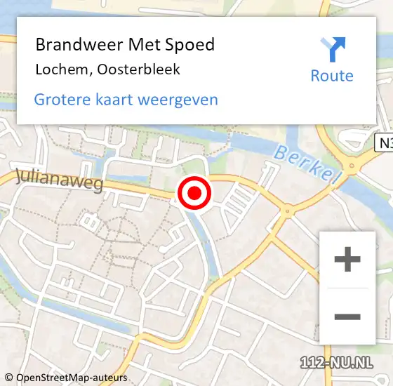 Locatie op kaart van de 112 melding: Brandweer Met Spoed Naar Lochem, Oosterbleek op 18 augustus 2016 08:24