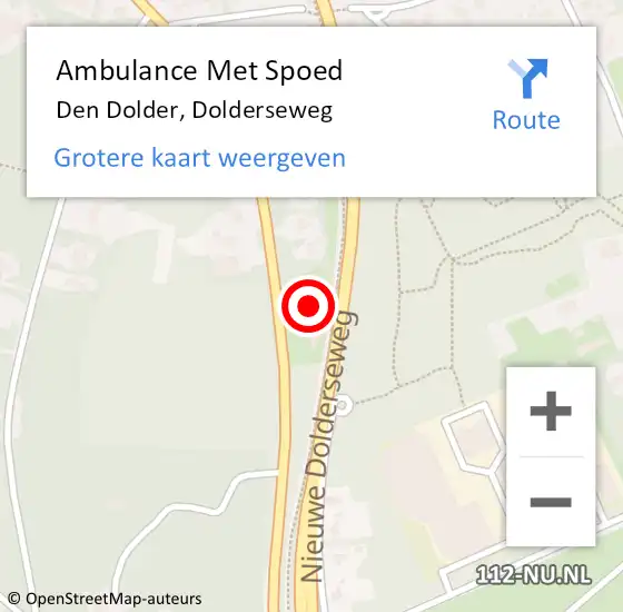 Locatie op kaart van de 112 melding: Ambulance Met Spoed Naar Den Dolder, Dolderseweg op 18 augustus 2016 12:08