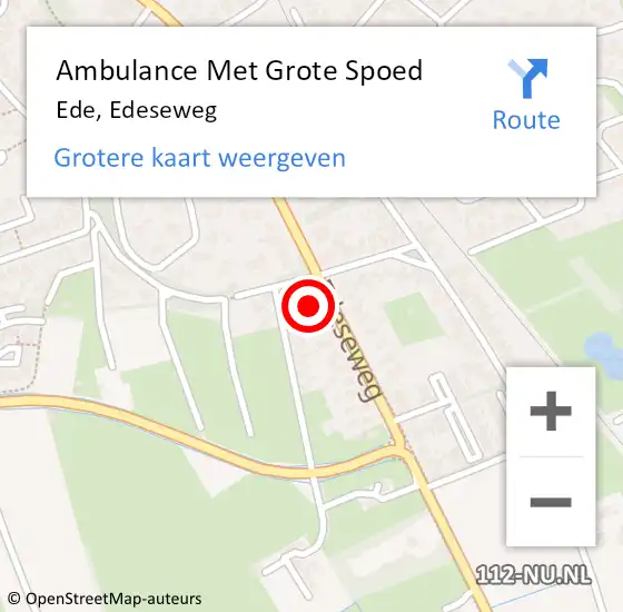 Locatie op kaart van de 112 melding: Ambulance Met Grote Spoed Naar Ede, Edeseweg op 18 augustus 2016 13:09