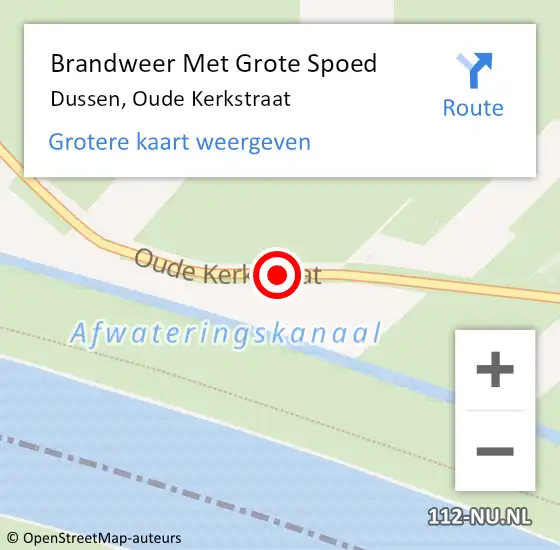 Locatie op kaart van de 112 melding: Brandweer Met Grote Spoed Naar Dussen, Oude Kerkstraat op 18 augustus 2016 14:44