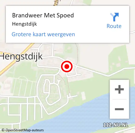 Locatie op kaart van de 112 melding: Brandweer Met Spoed Naar Hengstdijk op 18 augustus 2016 17:08