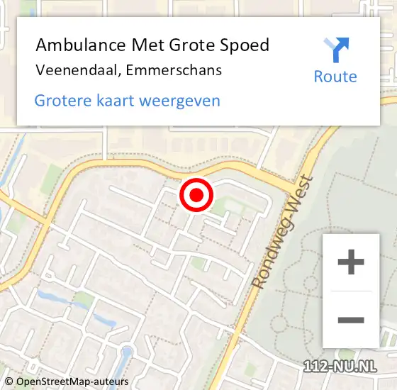 Locatie op kaart van de 112 melding: Ambulance Met Grote Spoed Naar Veenendaal, Emmerschans op 18 augustus 2016 17:19