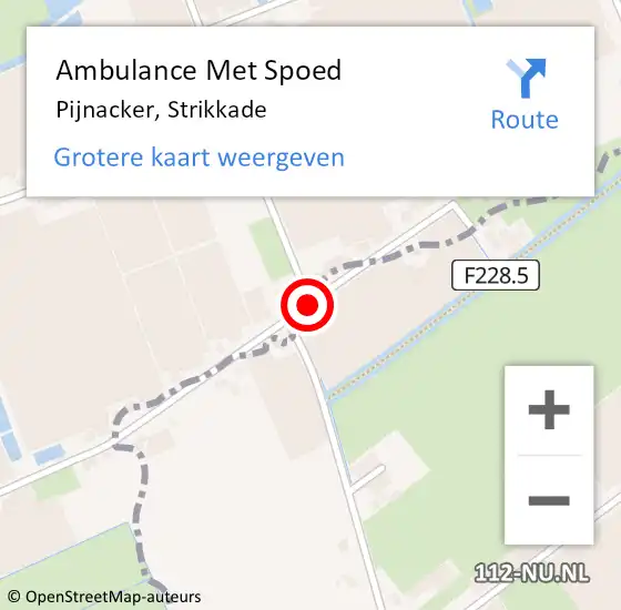 Locatie op kaart van de 112 melding: Ambulance Met Spoed Naar Pijnacker, Strikkade op 18 augustus 2016 18:01