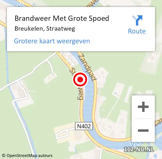 Locatie op kaart van de 112 melding: Brandweer Met Grote Spoed Naar Breukelen, Straatweg op 18 augustus 2016 19:18