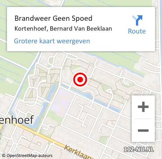 Locatie op kaart van de 112 melding: Brandweer Geen Spoed Naar Kortenhoef, Bernard Van Beeklaan op 24 december 2013 11:51